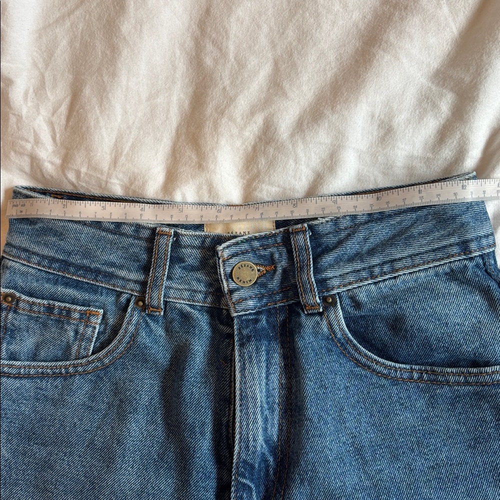 Sezane Blue High-Rise Wide-Leg Jeans - Picture 5 of 6